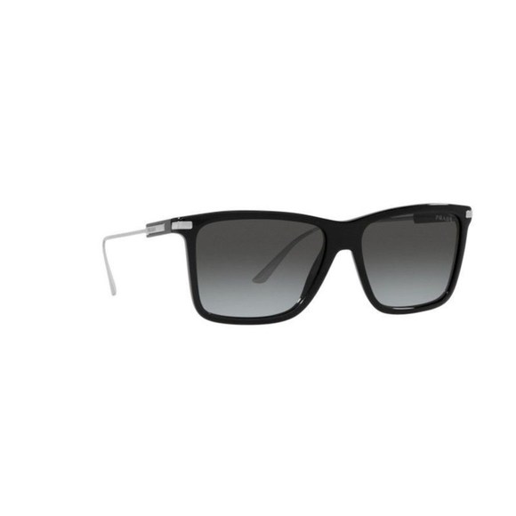 Prada Square Sunglasses 0PR01Z 1AB06T Black Frame Grey Lenses Gradient - Picture 3 of 4